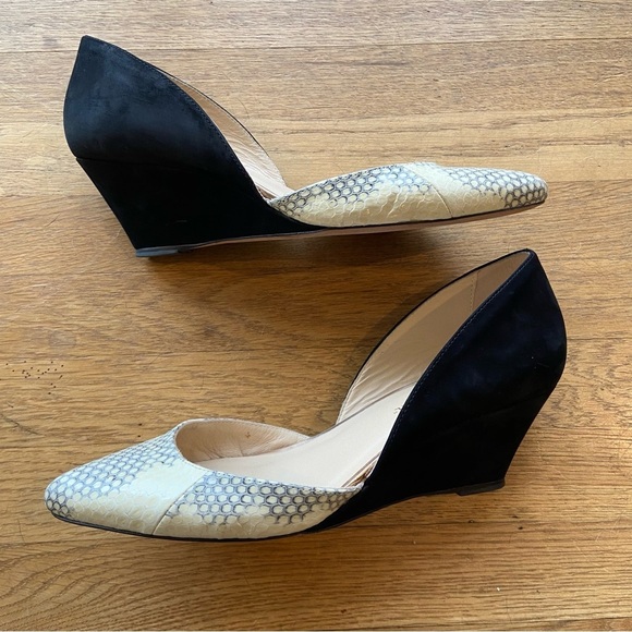 Loeffler Randall Shoes - Loeffler Randall | 'Rae D'Orsay' Snakeskin & Suede Wedge Heels size 9.5